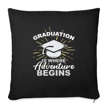 Graduation nice cool gift - Sofa pillowcase 17,3'' x 17,3'' (45 x 45 cm) - black - Front