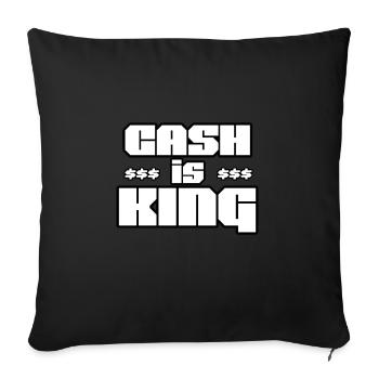 cash is king - Sofa pillowcase 17,3'' x 17,3'' (45 x 45 cm) - black - Front