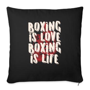 Boxhandschuhe süßes cooles Geschenk - Sofakissenbezug 45 x 45 cm - Schwarz - Vorne