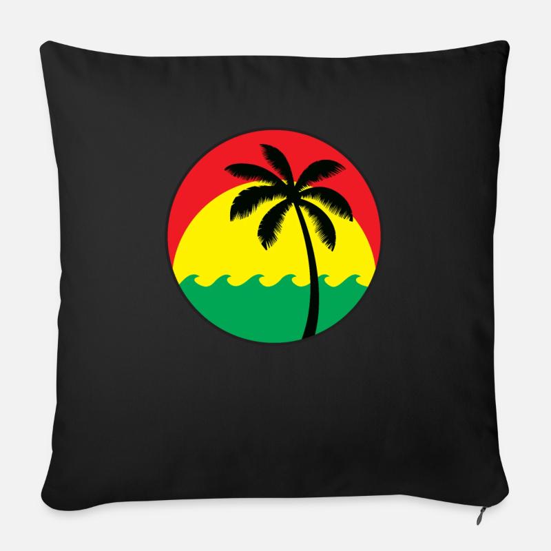Logo Reggae - Housse de coussin décorative 45 x 45 cm - noir
