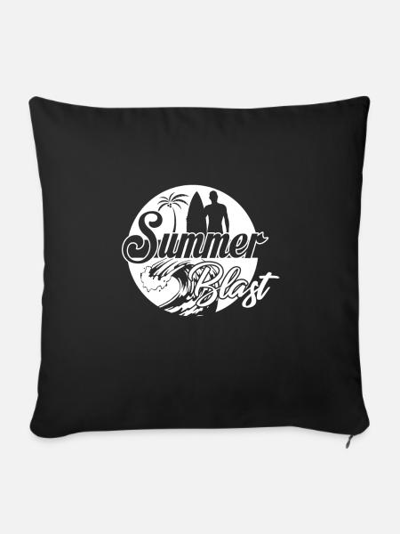 Sommerparadies süßes cooles Geschenk - Sofakissenbezug 45 x 45 cm - Schwarz