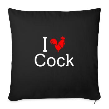 I Love Cock - Sofa pillowcase 17,3'' x 17,3'' (45 x 45 cm) - black - Front