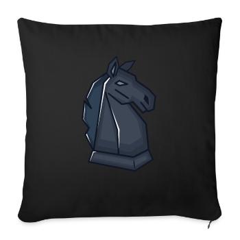 Chess pièce d'échecs Springer - Housse de coussin décorative 45 x 45 cm - noir - Devant