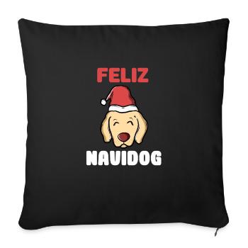 Feliz Navidog - Sofa pillowcase 17,3'' x 17,3'' (45 x 45 cm) - black - Front