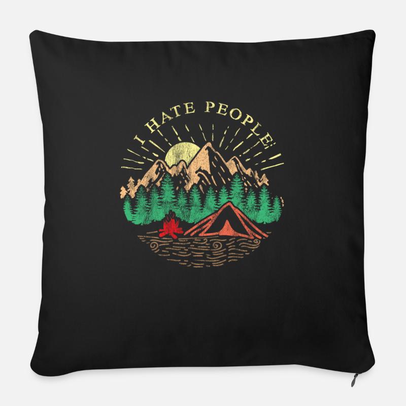 Je déteste les gens - Je déteste les gens - Housse de coussin décorative 45 x 45 cm - noir