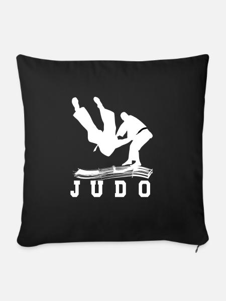 Judo Hobby beau cadeau sympa - Housse de coussin décorative 45 x 45 cm - noir