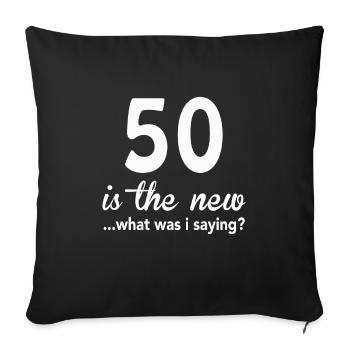 50e anniversaire - Housse de coussin décorative 45 x 45 cm - noir - Devant