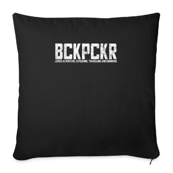 BCKPCKR - Backpacker Shirt - Sofakissenbezug 45 x 45 cm - Schwarz - Vorne