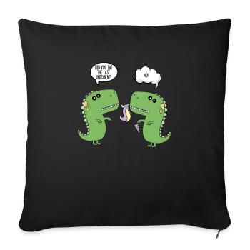 Cadeau de licorne drôle de dinosaure - Housse de coussin décorative 45 x 45 cm - noir - Devant