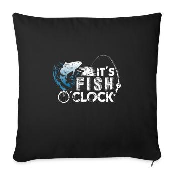 Fish fishing gift - Sofa pillowcase 17,3'' x 17,3'' (45 x 45 cm) - black - Front