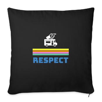 Respecter l'homme dans la camionnette de glace - Housse de coussin décorative 45 x 45 cm - noir - Devant