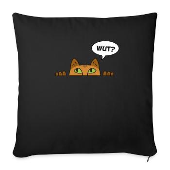 Cadeau chat perso coquin maine coon persan - Housse de coussin décorative 45 x 45 cm - noir - Devant