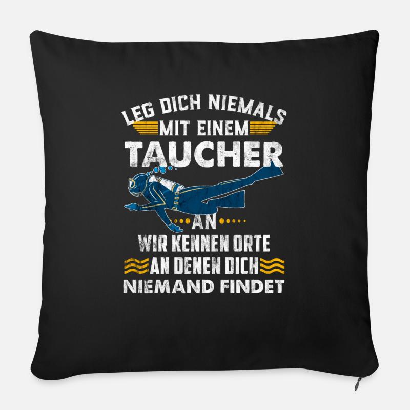 Taucher Tauchen - Sofakissenbezug 45 x 45 cm - Schwarz