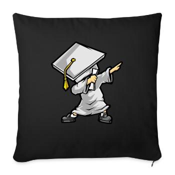 Dabbing Graduate - cadeau drôle de Graduation - Housse de coussin décorative 45 x 45 cm - noir - Devant