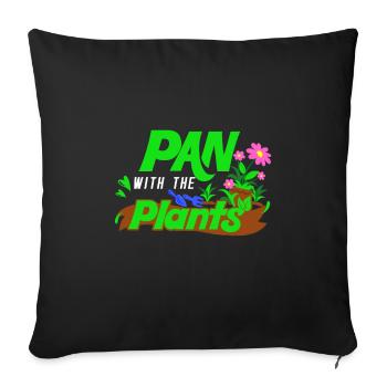 Pan avec les plantes - Cadeau Jardinier - Housse de coussin décorative 45 x 45 cm - noir - Devant