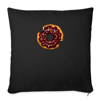 Donut with frosting candy sugar sprinkles - Sofa pillowcase 17,3'' x 17,3'' (45 x 45 cm) - black - Front