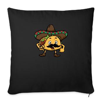 Tacos tacos mexicains fast food piquant espagnol - Housse de coussin décorative 45 x 45 cm - noir - Devant