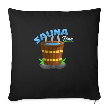Sauna Gesundheit - Sofakissenbezug 45 x 45 cm - Schwarz - Vorne
