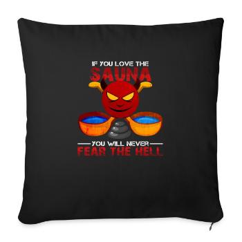 sauna - Sofa pillowcase 17,3'' x 17,3'' (45 x 45 cm) - black - Front