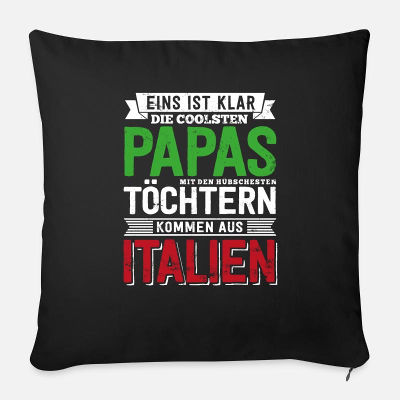 Papas Italien - Sofakissenbezug 45 x 45 cm - Schwarz