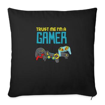Croyez-moi, je suis un joueur - Housse de coussin décorative 45 x 45 cm - noir - Devant