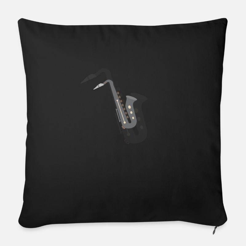 Saxophon Musikinstrument - Sofakissenbezug 45 x 45 cm - Schwarz
