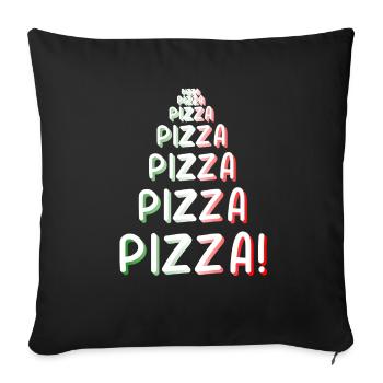 Pizza Pizza Pizza - Housse de coussin décorative 45 x 45 cm - noir - Devant