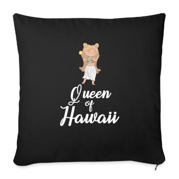 Hawaii Flower Girl - Sofa pillowcase 17,3'' x 17,3'' (45 x 45 cm) - black - Front
