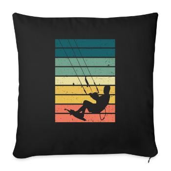 Kitesurfen - Kiteboard Kite Surfen Surfer Geschenk - Sofakissenbezug 45 x 45 cm - Schwarz - Vorne