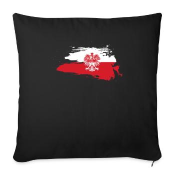 Polish Eagle Gift Poland T-Shirt National - Sofa pillowcase 17,3'' x 17,3'' (45 x 45 cm) - black - Front