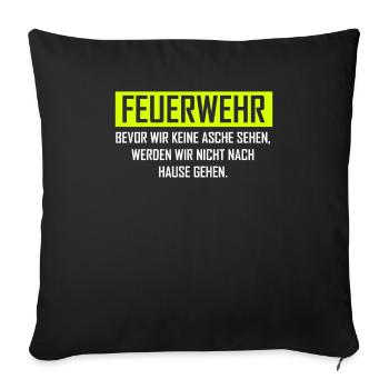 Freiwillige Feuerwehr Asche Geschenkidee - Sofakissenbezug 45 x 45 cm - Schwarz - Vorne