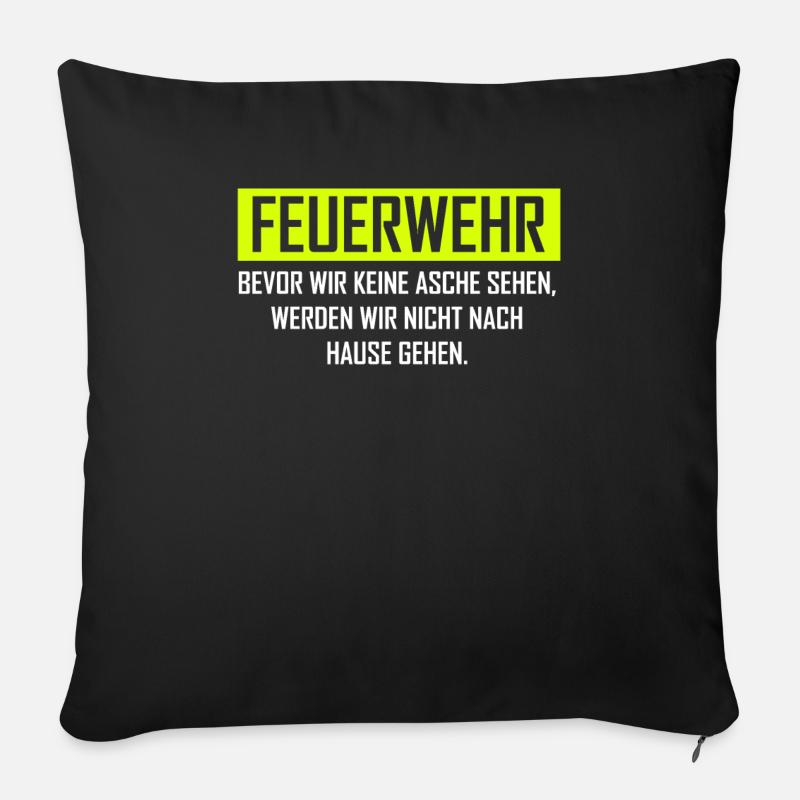 Idée cadeau cendres pompiers volontaires - Housse de coussin décorative 45 x 45 cm - noir