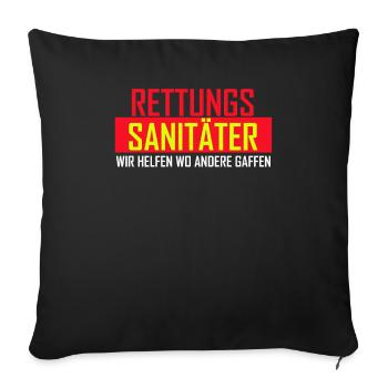 Rettungs Sanitäter Helfen Andere Gaffen Geschenk - Sofakissenbezug 45 x 45 cm - Schwarz - Vorne