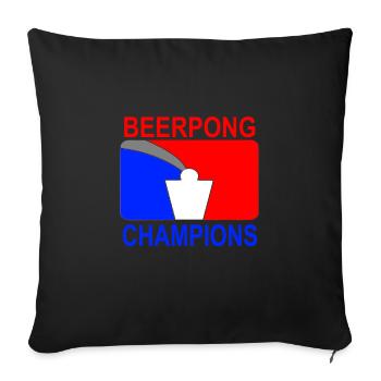 Beerpong Champions Geschenkidee - Sofakissenbezug 45 x 45 cm - Schwarz - Vorne
