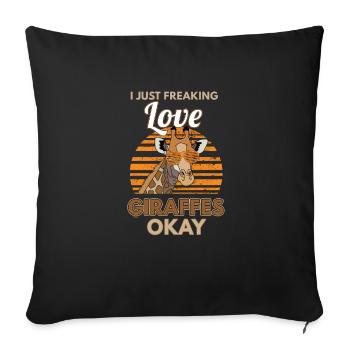 Just Freaking Love Giraffes - Sofa pillowcase 17,3'' x 17,3'' (45 x 45 cm) - black - Front