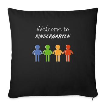Children baby sayings kindergarten - Sofa pillowcase 17,3'' x 17,3'' (45 x 45 cm) - black - Front