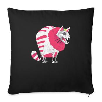 Halloween cat kitten gift scary horror - Sofa pillowcase 17,3'' x 17,3'' (45 x 45 cm) - black - Front