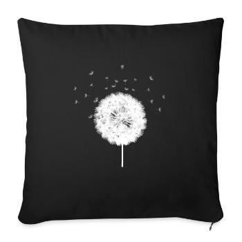 Pusteblume Geschenk Löwenzahn Blume Natur - Sofakissenbezug 45 x 45 cm - Schwarz - Vorne
