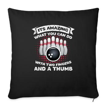 Cadeau de compétences de bowling - Housse de coussin décorative 45 x 45 cm - noir - Devant