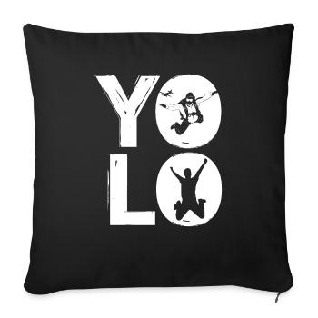 YOLO - Housse de coussin décorative 45 x 45 cm - noir - Devant