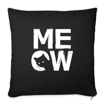 MEOW - cat design - Sofa pillowcase 17,3'' x 17,3'' (45 x 45 cm) - black - Front