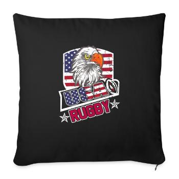USA Rugby Vintage - Sofa pillowcase 17,3'' x 17,3'' (45 x 45 cm) - black - Front
