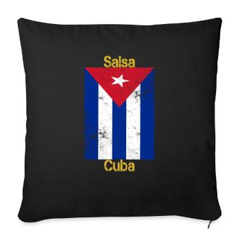 Salsa Dance Cuba Flag Salsa Dance Gift Shirt - Sofa pillowcase 17,3'' x 17,3'' (45 x 45 cm) - black - Front