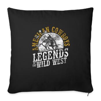 Cow-boy américain - Housse de coussin décorative 45 x 45 cm - noir - Devant