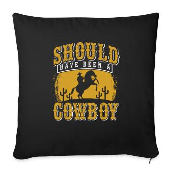 cowboy - Sofa pillowcase 17,3'' x 17,3'' (45 x 45 cm) - black - Front