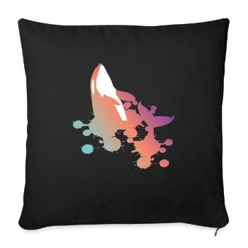 Orca whale pastel gradient gift - Sofa pillowcase 17,3'' x 17,3'' (45 x 45 cm) - black - Front
