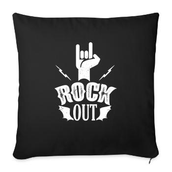 Musique rock - Housse de coussin décorative 45 x 45 cm - noir - Devant