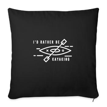 Kayak - je serais plutôt kayak - cadeau - Housse de coussin décorative 45 x 45 cm - noir - Devant