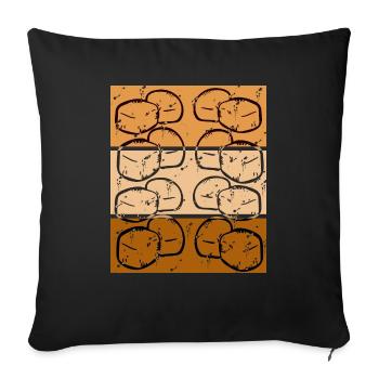 Rétro tofu - Housse de coussin décorative 45 x 45 cm - noir - Devant
