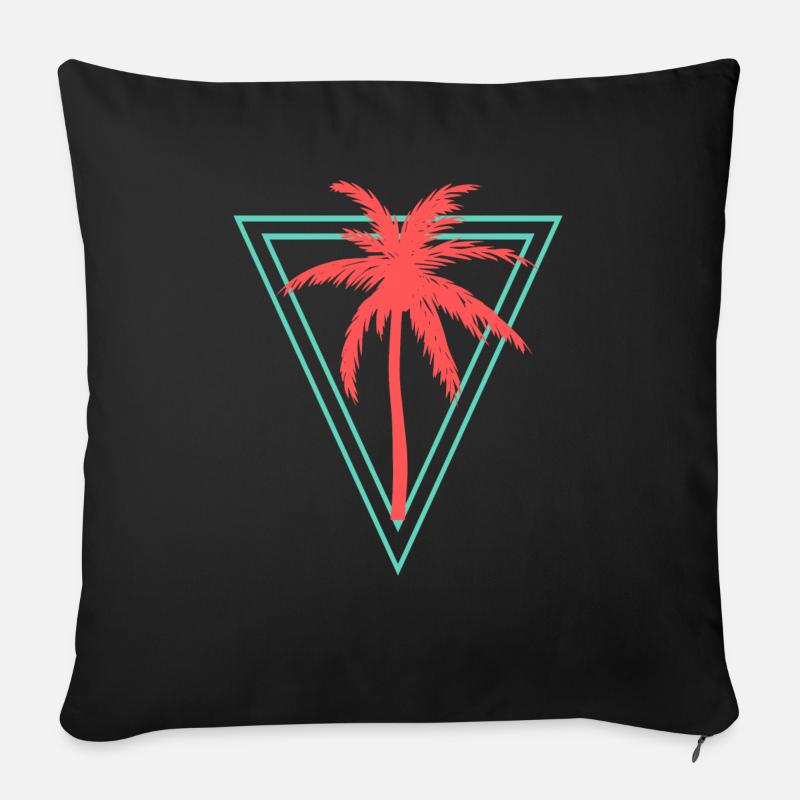 Palme - Sofakissenbezug 45 x 45 cm - Schwarz